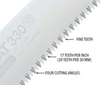 Silky ZUBAT Professional Curved Hand Saw 330mm Fine Teeth (278-33)