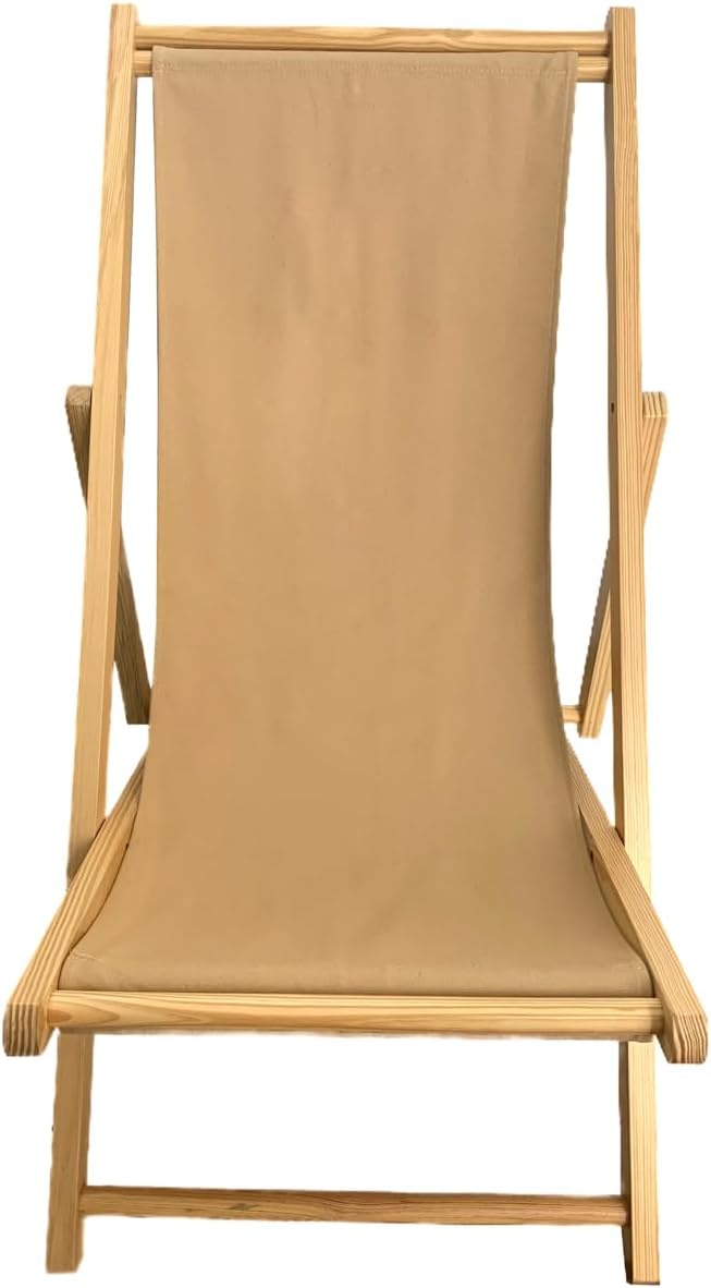 TBACW Chair Replacement Canvas, Beige, 47.24x17.32in, 220lbs Capacity-Only Cloth for Patio Lounge Beach Reclining Sling Chair | 47" x 17" Size, Beach Sling Fabric, Indoor Outdoor Use, No Wooden Frame Needed