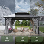 aoxun 12x16ft hardtop gazebo metal gazebo with galvanized, package contents