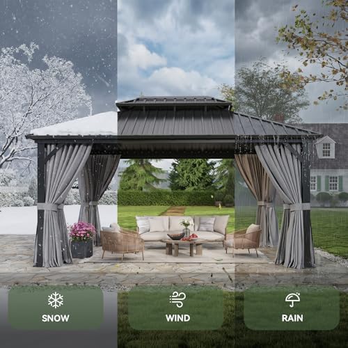 aoxun 12x16ft hardtop gazebo metal gazebo with galvanized, package contents