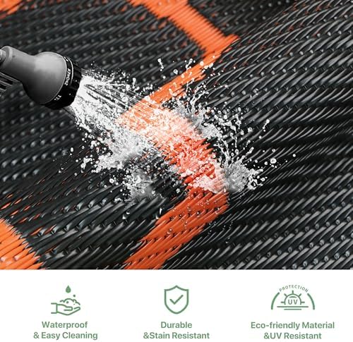 genimo outdoor rug, waterproof plastic rugs for patio on a desk or shelf