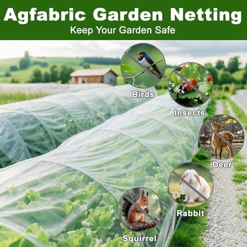 agfabric garden netting 9.8x 49.2 ft insect pest, package contents