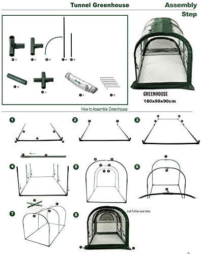 porayhut portable greenhouse tent, easy set-up gardening flower on a desk or shelf