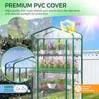 ohuhu mini greenhouse for indoor outdoor with wheel showing dimensions