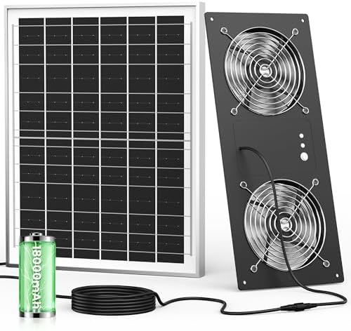 16" solar powered fan with battery & timer,chicken, main product view