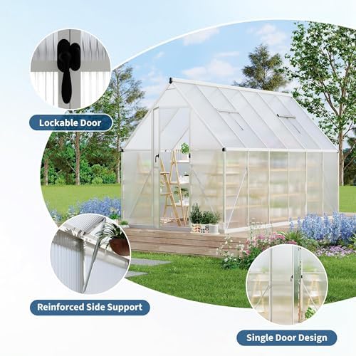 cabihome 6x 11 ft outdoor greenhouse, polycarbonate greenhouse, package contents