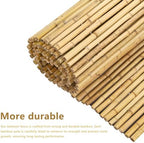 4ft x 6ft natural bamboo fence roll, outside, side view