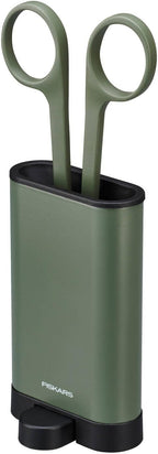 Fiskars Urban Plant Care Small Shears with Holder | For fine cuts on indoor plants, total length 17 cm, stainless steel/plastic, dark green/black, 1075315