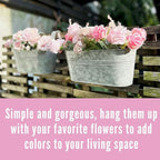 lalagreen rail planter (11.2 in, 6 pack) silver, front angle view