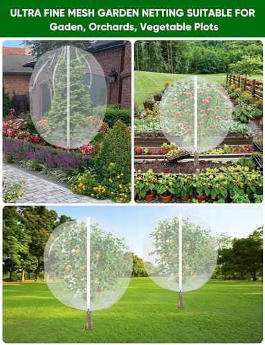 fruit tree netting for cicadas - with zipper on a desk or shelf