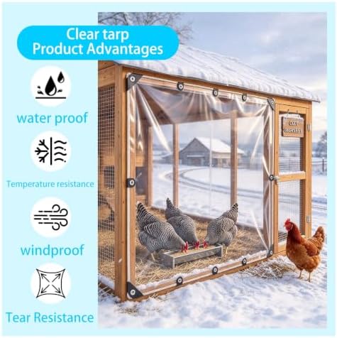 clear vinyl tarp 6x12ft 14mil heavy duty waterproof shown in use
