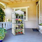 eagle peak mini greenhouse for indoor outdoor, 27x19x64 showing dimensions