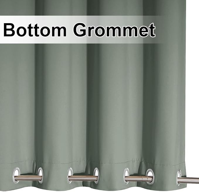 NICETOWN 2 Panels Sage Green Outdoor Patio Curtains 108 inches Long Waterproof & Windproof, Top and Bottom Rustproof Grommet Cold & Heat Blocking Thermal Drapes Privacy for Porch, W52 x L108