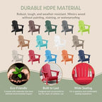 Malibu HDPE Outdoor Patio Folding Poly Adirondack Chair, Red