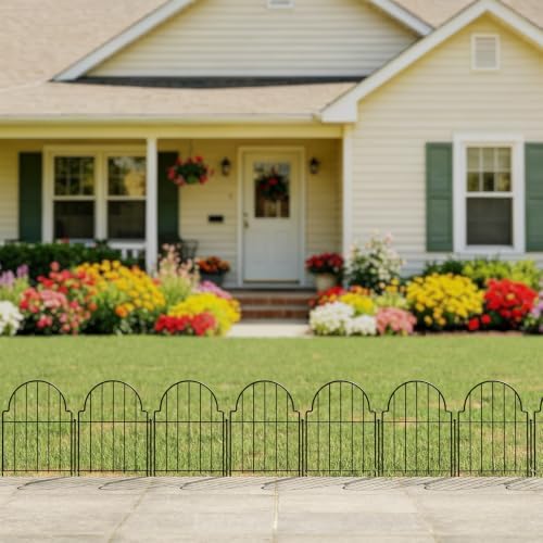 ghwie decorative garden fence, rustproof metal, no dig, package contents