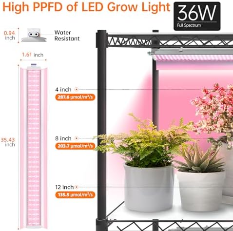 bstrip indoor greenhouse with grow light, 5-tier 47.2x17.8x71in on a desk or shelf