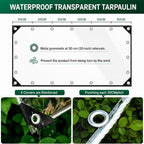 clear tarp 6x16ft, clear tarps with grommets, 14, close-up detail