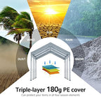 advance outdoor 12x20 ft heavy duty carport potable, side view