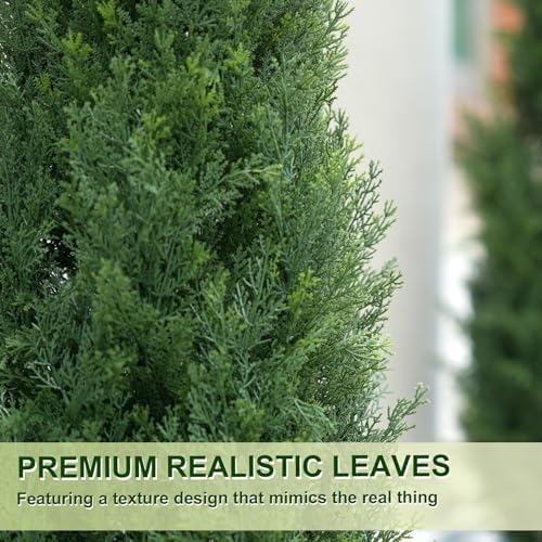 vivatrees 4ft artificial cedar topiary trees with rustic, package contents