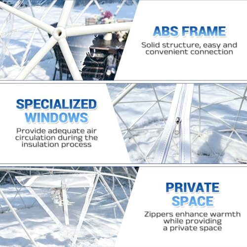 12ft garden dome tent, geodesic dome greenhouse with showing dimensions