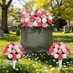 lodou 3pack cemetery decorations for grave large headstone showing dimensions