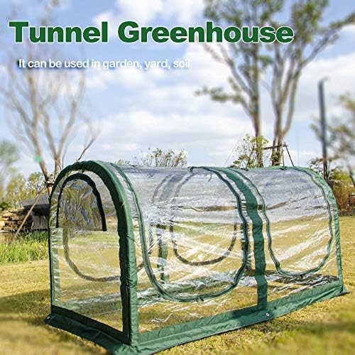 porayhut portable greenhouse tent, easy set-up gardening flower shown in use