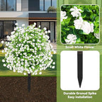 enven white artificial flowers for outdoors, 2 pack showing dimensions