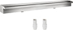VEVOR Pool Fountain Stainless Steel Pool Waterfall Spillway with Pipe Connector Rectangular Garden Outdoor (59.1")