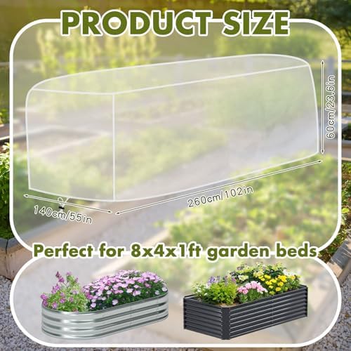 woanger 3 pcs garden bed netting 8 x shown in use