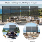 domi metal privacy screen, freestanding outdoor indoor divider, side view