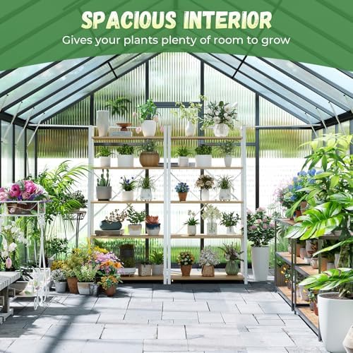 jocoevol 10x18ft galvanized steel greenhouse,walk-in greenhouse for outdoor showing dimensions