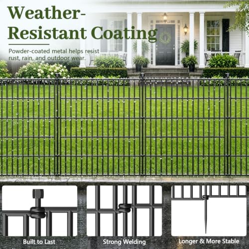 no dig garden fence outdoor for yard, 24in, side view