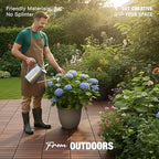 acacia wood interlocking deck tiles, patio & backyard shown in use