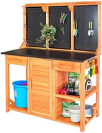 agitree outdoor garden potting bench, horticultural wooden workstation, view 9