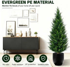4ft artificial cedar topiary trees (2-pack) - uv, close-up detail