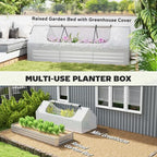 outsunny 8.6 x 3 x 1ft metal planter, close-up detail