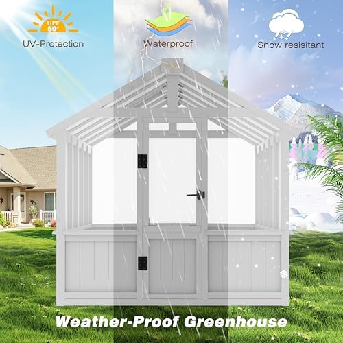 bluewish 6x10 ft greenhouse for outdoors, walk-in green on a desk or shelf