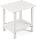 Adirondack Outdoor Side Table, 2-Tier Sturdy Patio End Table Weather Resistant, 16.5" Solid Side Table for Patio, Pool, Porch