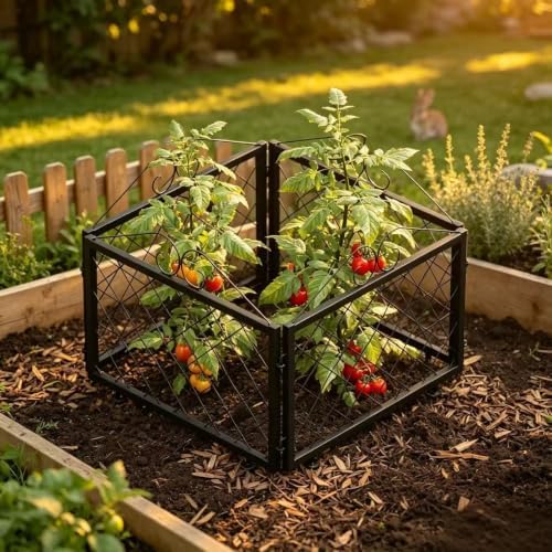 zhongma decorative metal garden fence, pack of 4pcs, side view