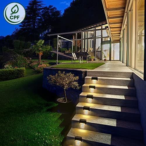 SOLPEX Solar Deck Lights Outdoor, Waterproof Led Lights for Outdoor Stairs, Step, Fence, Yard, Patio, and Pathway(24 Pack Warm White)