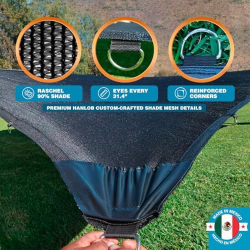 shade cloth 90% 12x10 ft, durable hdpe mesh shown in use