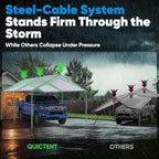 quictent 10x20 ft heavy duty car canopy galvanized shown in use