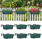 eteli 6 pack deck railing planter boxes metal, front angle view