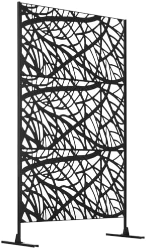 outsunny decorative outdoor privacy screen see-through fence panel shown in use