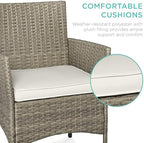 best choice products 3-piece outdoor wicker conversation bistro, side view