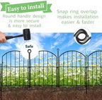decorative garden fence 17in(h)x13in(w), 26 pack rustproof metal, close-up detail