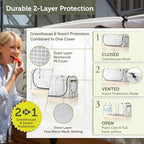 vegtrug greenhouse frame & multi-cover set for classic, close-up detail