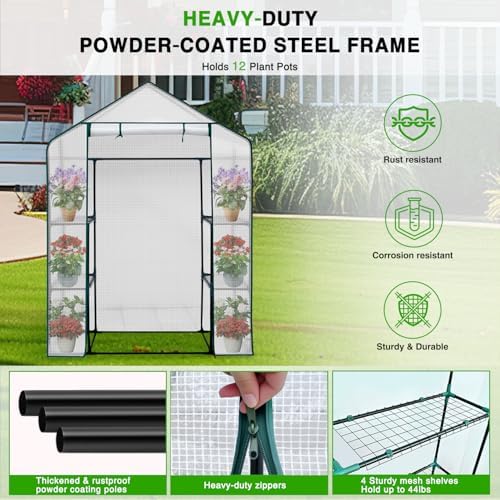yesker greenhouse 57"x29"x77" walk in green house, package contents