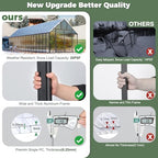 cdcasa 10x36 ft greenhouse for outdoors, massive easy, close-up detail