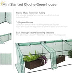 sunnydaze outdoor portable mini cloche greenhouse with 3 shown in use